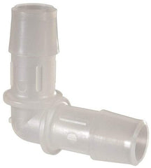 Made in USA - 1/2" Barb, Polypropylene Single Barbed Tube Elbow - Natural - Eagle Tool & Supply