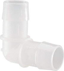 Made in USA - 1" Barb, Polypropylene Single Barbed Tube Elbow - Natural - Eagle Tool & Supply