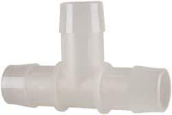 Made in USA - 1" Barb, Polypropylene Single Barbed Tube Tee - Natural - Eagle Tool & Supply