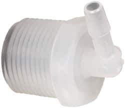 Made in USA - 1/4" Barb, 1/4, Polypropylene Single Barbed Tube Elbow - Natural, Male - Eagle Tool & Supply