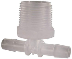 Made in USA - 3/8" Barb, 3/8, Polypropylene Single Barbed Tube Branch Tee - Natural, Male - Eagle Tool & Supply