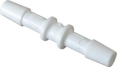 Made in USA - 1/4" Barb, Polypropylene Single Barbed Tube Splicer - White - Eagle Tool & Supply