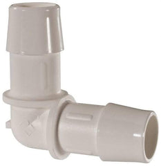 Made in USA - 5/8" Barb, Polypropylene Single Barbed Tube Elbow - White - Eagle Tool & Supply