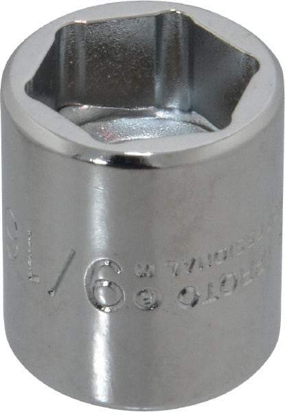 Proto - 9/16", 3/8" Drive, Standard Hand Socket - 6 Points, 7/8" OAL, Chrome Finish - Eagle Tool & Supply