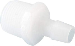 Made in USA - 1/2" Barb, 1/2, Kynar Single Barbed Tube Adapter - Natural, Male - Eagle Tool & Supply
