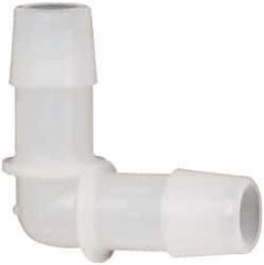 Made in USA - 1/2" Barb, Kynar Single Barbed Tube Elbow - Natural - Eagle Tool & Supply