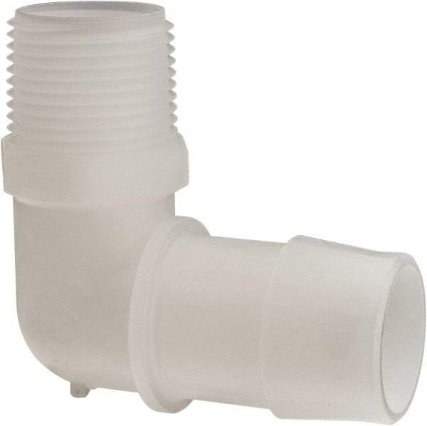 Made in USA - 1" Barb, 1, Kynar Single Barbed Tube Elbow - Natural, Male - Eagle Tool & Supply