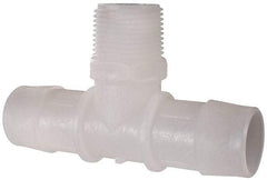 Made in USA - 1" Barb, 1, Kynar Single Barbed Tube Branch Tee - Natural, Male - Eagle Tool & Supply