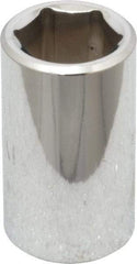 Proto - 1/2" Drive, Standard Hand Socket - 6 Points, 1-1/2" OAL, Chrome Finish - Eagle Tool & Supply