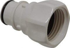 CPC Colder Products - 3/8" Nominal Flow, 3/4 NHR Thread, Female, Inline Threaded-Male Plug - 125 Max psi, -40 to 280°F, Polysulfone Coupling, EPDM O-Ring - Eagle Tool & Supply