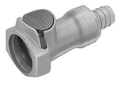 CPC Colder Products - 3/8" Nominal Flow, 3/4" ID, Female, Inline Hose Barb-Female Socket - 60 Max psi, 32 to 230°F, Polypropylene Coupling, EPDM O-Ring - Eagle Tool & Supply