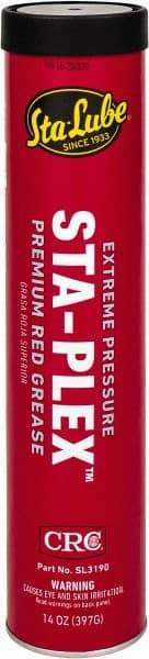 CRC - 14 oz Cartridge Lithium Extreme Pressure Grease - Red, Extreme Pressure & Food Grade, 325°F Max Temp, NLGIG 2, - Eagle Tool & Supply