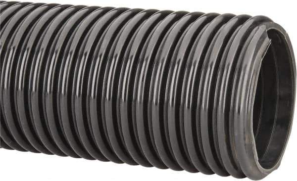 Kuriyama of America - 6" ID x 6.81" OD, 30 Max psi, 28 In. Hg, Dry Material Handling & Transfer Hose - Polyurethane, 12" Bend Radius, 100' Coil Length, Black - Eagle Tool & Supply