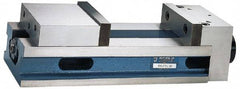 Kurt - 6" Jaw Width, 14" Jaw Opening Capacity, Horizontal Stationary Machine Vise - Manual Operation, 6,877 Lb Capacity, 1 Station, 24.51" Long x 4.86" High x 1-31/64" Deep, 1.735" Jaw Height, 80,000 psi Max Clamp Force, Ductile Iron - Eagle Tool & Supply