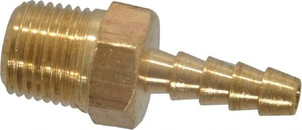 Cerro - 1/8 NPTF Thread Hose Barb x Male NPT Connector - 1/8" ID Hose, Brass - Eagle Tool & Supply