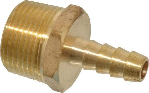 Cerro - 3/4 NPTF Thread Hose Barb x Male NPT Connector - 3/8" ID Hose, Brass - Eagle Tool & Supply