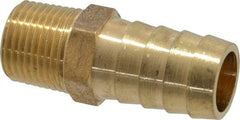 Cerro - 3/8 NPTF Thread Hose Barb x Male NPT Connector - 5/8" ID Hose, Brass - Eagle Tool & Supply