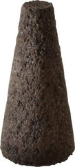 Norton - Type 17, 1-1/2" Max Diam, 3" Head Thickness, 24 Grit Square Tip Cone - Aluminum Oxide, Very Coarse Grade, 3/8-24 Shank Thread - Eagle Tool & Supply