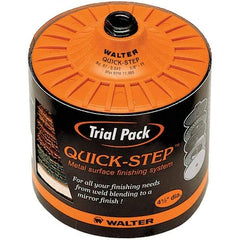 WALTER Surface Technologies - 14 Piece, 120 Grit, 4-1/2" Disc Diam, Abrasive Disc Kit - Coated, (2) Fine, (3) Coarse, (3) Medium, Super Fine Grade, Aluminum Oxide - Eagle Tool & Supply
