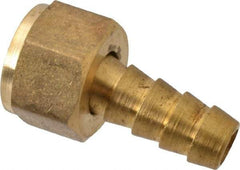 Cerro - 3/8 NPSM Thread Hose Barb x Female Swivel Ball-End Connector - 3/8" ID Hose, Brass - Eagle Tool & Supply