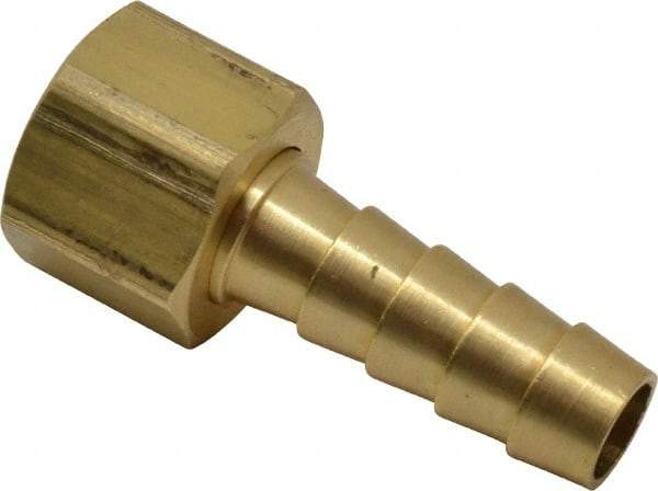 Dixon Valve & Coupling - 1/4 NPSM Thread Hose Barb Gasket Seat x Female NPSM Swivel Connector - 5/16" ID Hose, Brass - Eagle Tool & Supply