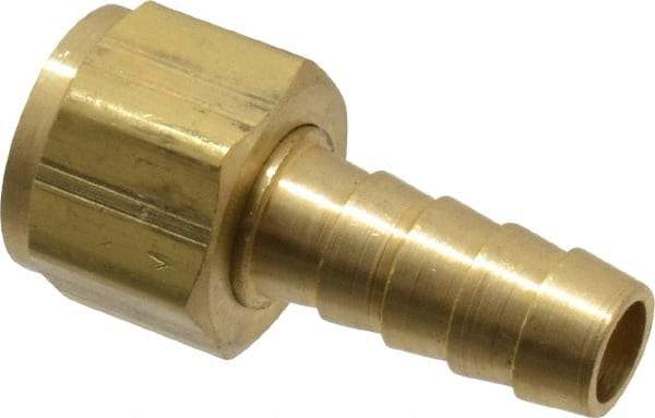 Dixon Valve & Coupling - 3/8 NPSM Thread Hose Barb Gasket Seat x Female NPSM Swivel Connector - 3/8" ID Hose, Brass - Eagle Tool & Supply