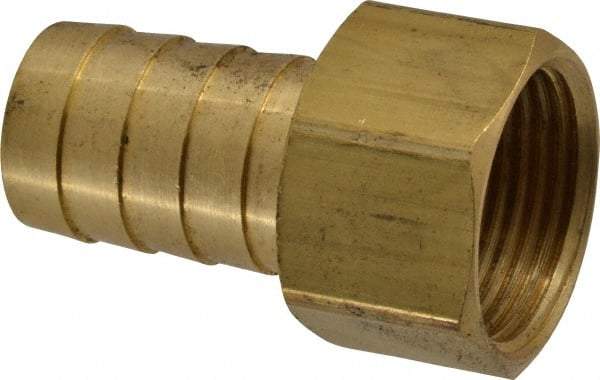 Dixon Valve & Coupling - 3/4 NPSM Thread Hose Barb Gasket Seat x Female NPSM Swivel Connector - 3/4" ID Hose, Brass - Eagle Tool & Supply