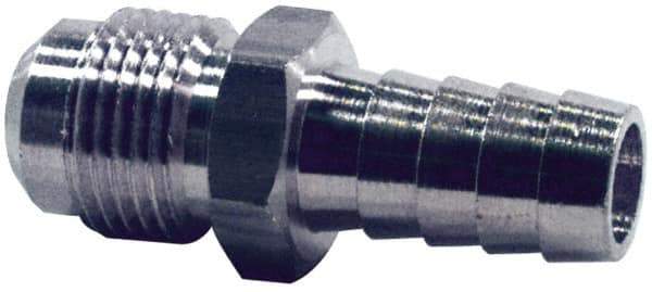 Dixon Valve & Coupling - 7/16 UNF Thread Hose Barb x Male 45° SAE Connector - 3/16" ID Hose, Brass - Eagle Tool & Supply