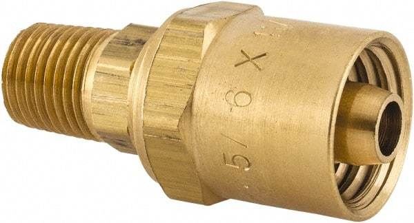 Dixon Valve & Coupling - 1/4 NPTF, Reusable Hose Male Fitting - 5/16" Hose ID x 11/16" Hose OD - Eagle Tool & Supply