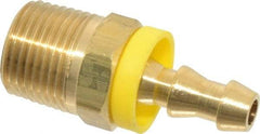 Cerro - 1/4" ID 3/8 NPTF Barbed Push On Male Connector - Brass - Eagle Tool & Supply