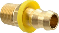 Cerro - 1/2" ID 3/8 NPTF Barbed Push On Male Connector - Brass - Eagle Tool & Supply