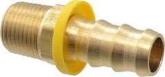 Cerro - 5/8" ID 1/2 NPTF Barbed Push On Male Connector - Brass - Eagle Tool & Supply