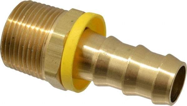 Dixon Valve & Coupling - 5/8" ID 3/4 NPTF Barbed Push On Male Connector - Brass - Eagle Tool & Supply
