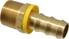 Dixon Valve & Coupling - 5/8" ID 3/4 NPTF Barbed Push On Male Connector - Brass - Eagle Tool & Supply