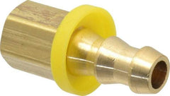 Cerro - 3/8" ID 1/4 NPTF Barbed Push On Female Connector - Brass - Eagle Tool & Supply
