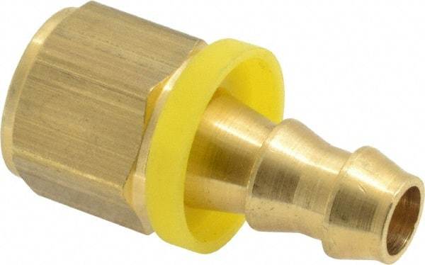 Dixon Valve & Coupling - 3/8" ID 3/8 NPTF Barbed Push On Female Connector - Brass - Eagle Tool & Supply