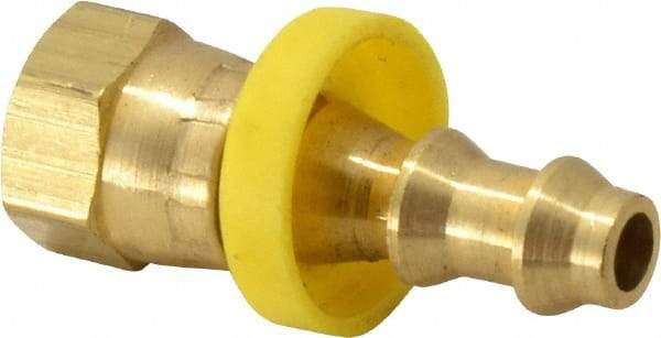 Dixon Valve & Coupling - 1/4" ID 1/8 NPSM Barbed Push On Female Connector - Brass - Eagle Tool & Supply