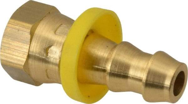 Dixon Valve & Coupling - 3/8" ID 1/4 NPSM Barbed Push On Female Connector - Brass - Eagle Tool & Supply