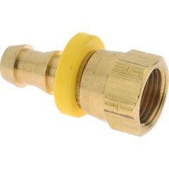 CerroBrass - 3/8" ID 5/8 UNF Barbed Push On Female Connector - Eagle Tool & Supply