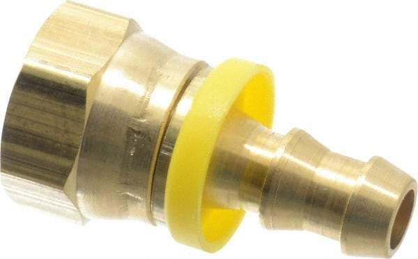 Cerro - 3/8" ID 3/4 UNF Barbed Push On Female Connector - 1/2" OD, Brass - Eagle Tool & Supply