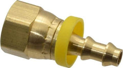 Dixon Valve & Coupling - 1/4" ID 9/16 UNF Barbed Push On Female Connector - 3/8" OD, Brass - Eagle Tool & Supply