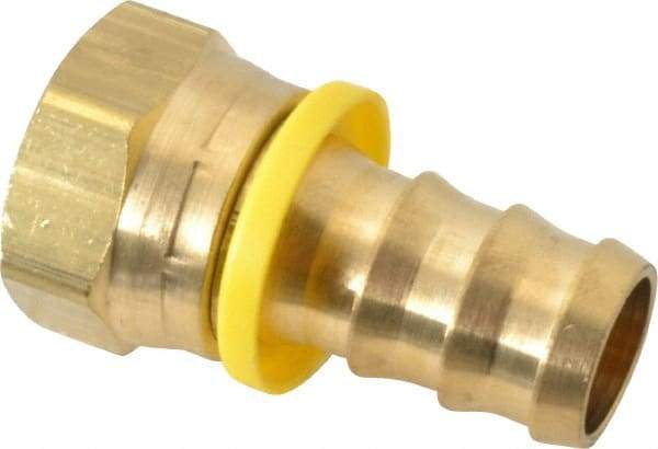 Cerro - 3/4" ID 1-1/16 UNF Barbed Push On Female Connector - 3/4" OD, Brass - Eagle Tool & Supply