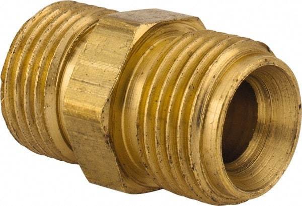 Dixon Valve & Coupling - 3/8 Male Thread, Brass Industrial Pipe Hex Nipple - MNPSM, 1,000 psi - Eagle Tool & Supply