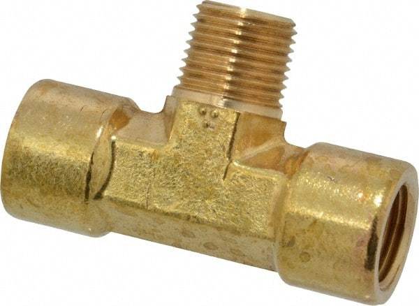 Cerro - 3/8 Male Thread x 3/8 Female Thread, Brass Industrial Pipe Male Branch Tee - MNPTF x FNPTF, 1,200 psi - Eagle Tool & Supply