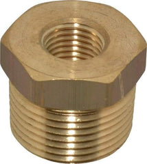 Cerro - 3/4 Male Thread x 1/4 Female Thread, Brass Industrial Pipe Hex Bushing - MNPTF x FNPTF, 1,200 psi - Eagle Tool & Supply