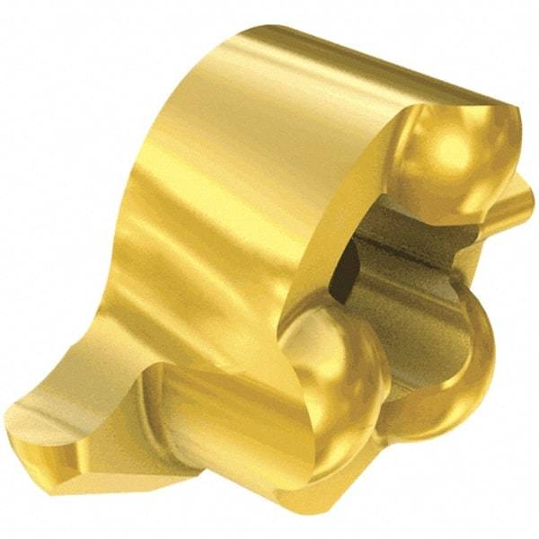Iscar - 8200R100GIQL Grade IC528, 2mm Cutting Width Carbide Grooving Insert - 1.5mm Max Depth of Cut, Left Hand, 1mm Corner Radius, TiCN/TiN Finish - Eagle Tool & Supply