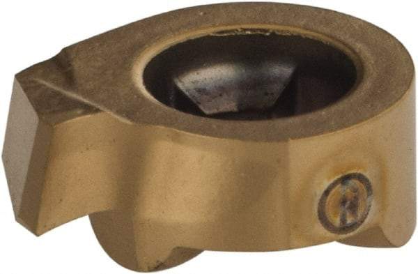 Iscar - 11-B18-0.15GIQR Grade IC528, 0.0984" Cutting Width Carbide Grooving Insert - 0.079" Max Depth of Cut, Right Hand, 0.0059" Corner Radius, TiCN/TiN Finish - Eagle Tool & Supply