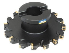Iscar - Shell Mount B Connection, 0.37" Cutting Width, 1.11" Depth of Cut, 4" Cutter Diam, 1" Hole Diam, 8 Tooth Indexable Slotting Cutter - FDN Toolholder, X/QOMT 060204-HQ Insert - Eagle Tool & Supply