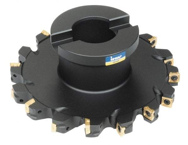 Iscar - Shell Mount B Connection, 0.62" Cutting Width, 1.42" Depth of Cut, 5" Cutter Diam, 1-1/4" Hole Diam, 14 Tooth Indexable Slotting Cutter - FDN Toolholder, X/QPMT 100408PDTN Insert - Eagle Tool & Supply