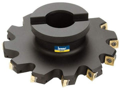 Iscar - Shell Mount B Connection, 0.37" Cutting Width, 1.41" Depth of Cut, 5" Cutter Diam, 1-1/4" Hole Diam, 12 Tooth Indexable Slotting Cutter - FSB Toolholder, Q/X/SPMT 100408PDTN Insert - Eagle Tool & Supply
